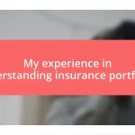 My experience in understanding insurance portfolios